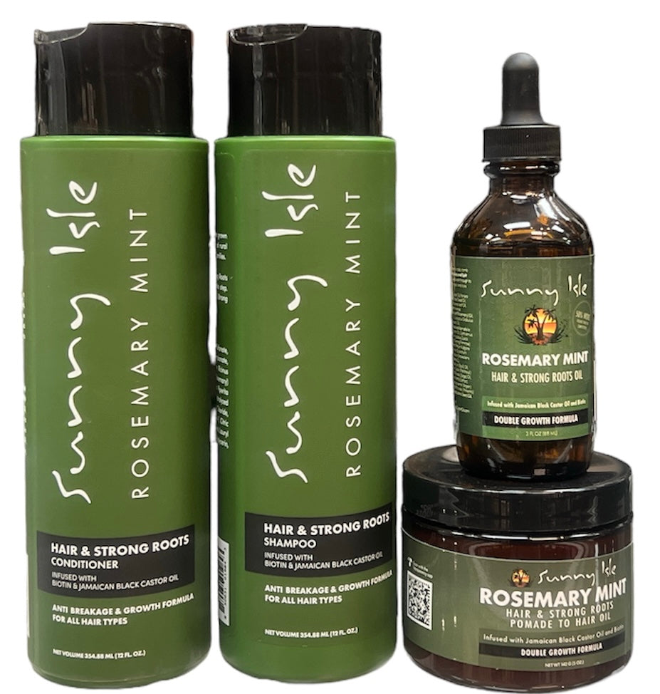 Hair & Strong Roots: Rosemary Mint infused w/ Biotin & Jamaican Black Castor Oil Wash Set