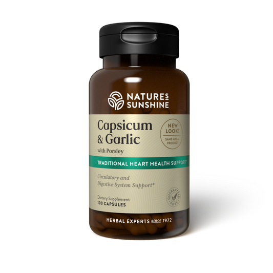 Natures Sunshine: Capsicum & Garlic w/ Parsley (100 Capsules)