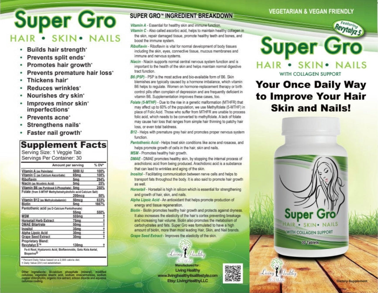 Super Gro: Hair, Skin, and Nails w/ Collagen Support